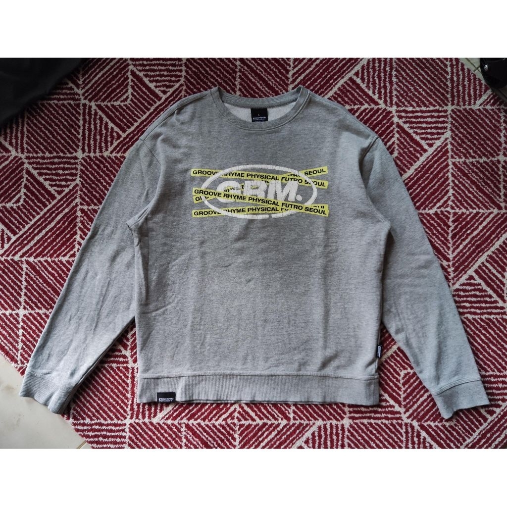 Sweater Crewneck Grooverhyme Groove Rhyme Grey Rugged Vintage Skena
