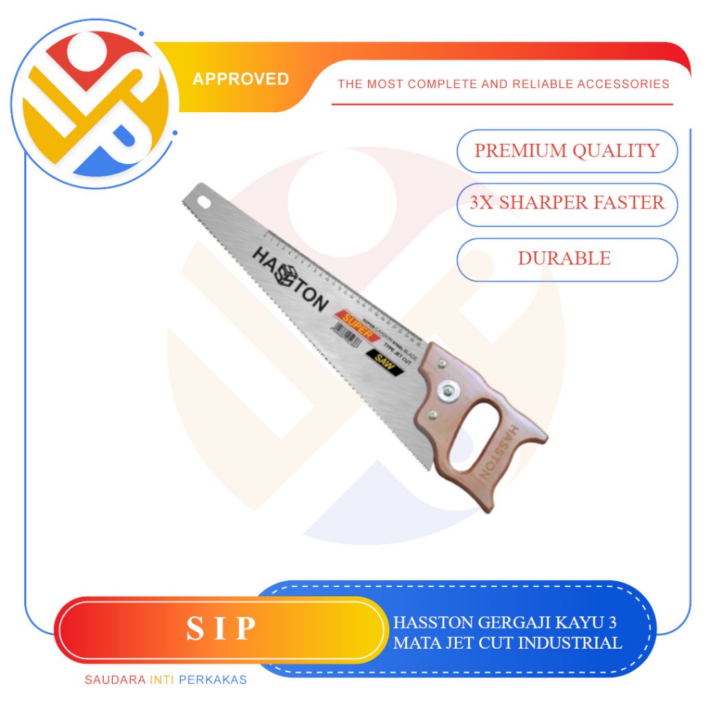 HASSTON Gergaji Kayu 3 Mata Jet Cut Industrial / Gergaji Potong 18" 20"