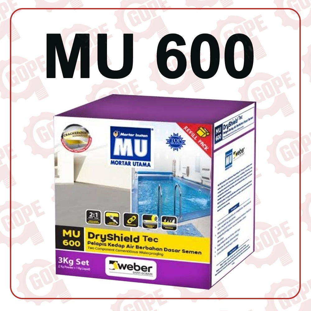 Mortar Utama MU-600 DryShield Pelapis Kedap Air 3Kg