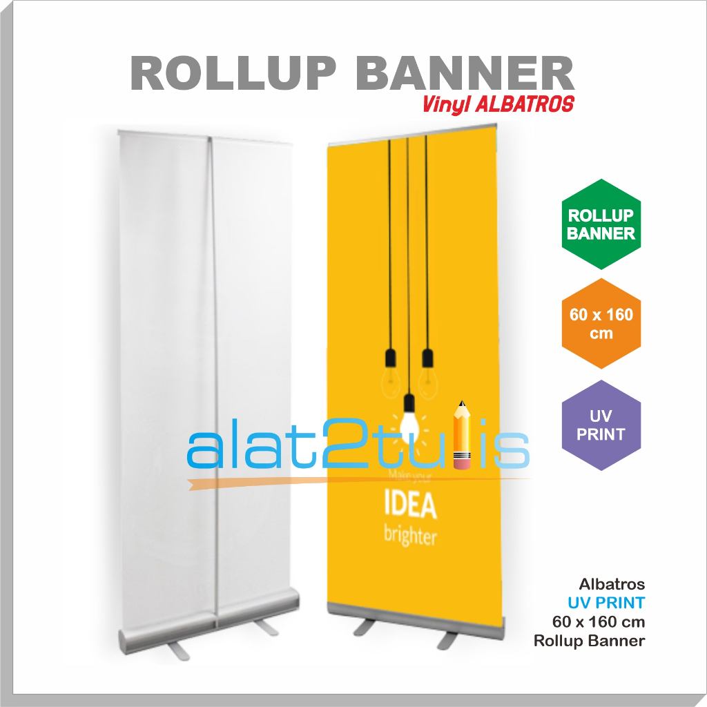 

Cetak Standing Roll Up Banner Alumunium 60x160 cm Custom Desain