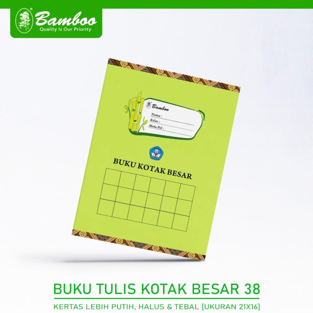 

Bamboo Buku Tulis Kotak Besar 18mm 38 Lembar | Buku Mandarin & Belajar Huruf