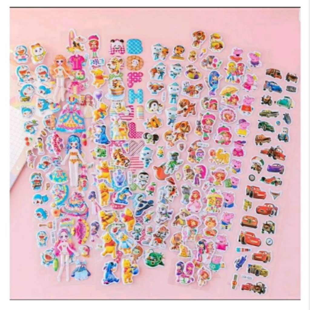 

J (J16) STIKER KARAKTER KARTUN TIMBUL/STICKER MOTIF LUCU / DEKORASI