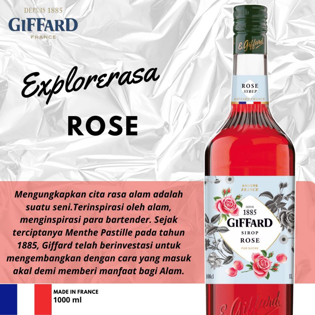 

Giffard syrup rasa Rose 1liter