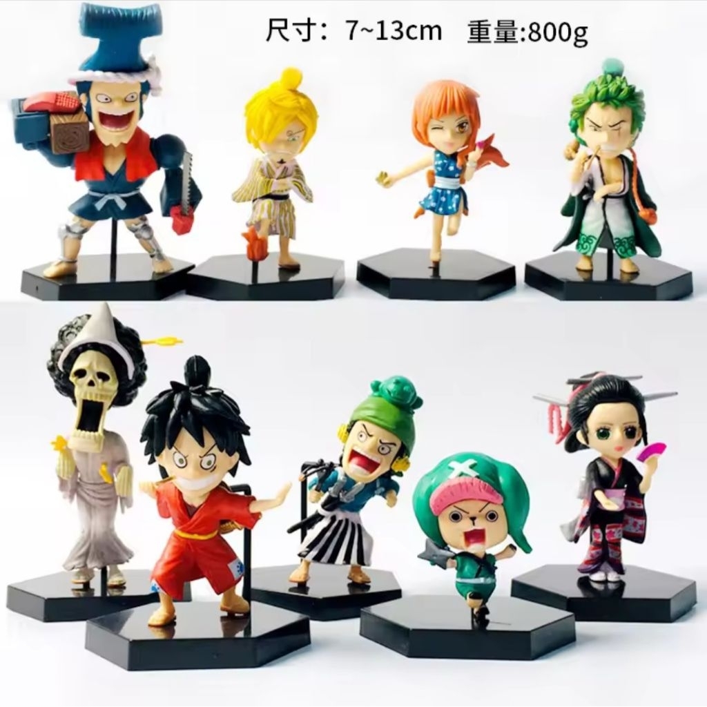 one piece figure set 9 chibi luff zoro dkk