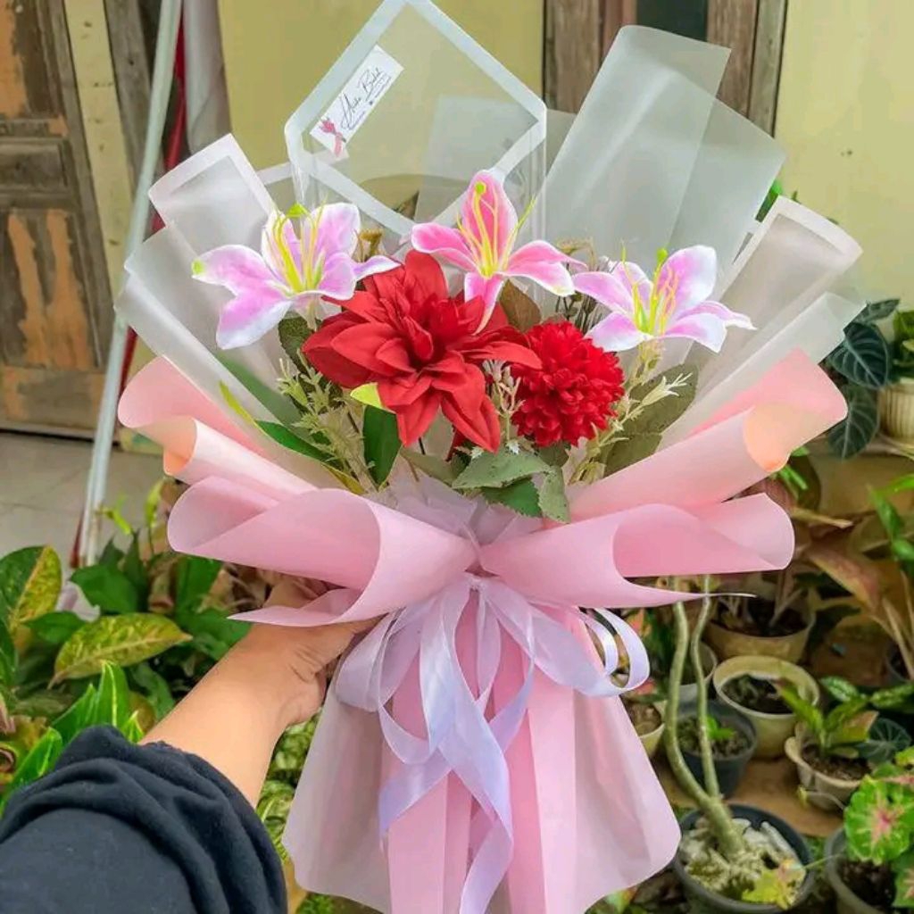 buket bunga plastik tipe 1