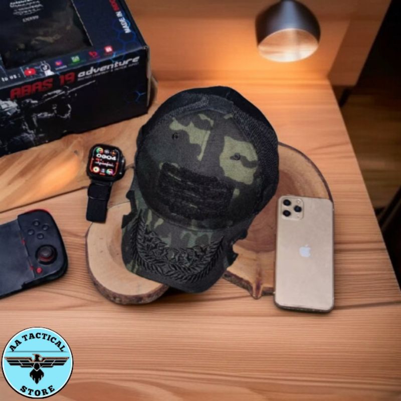 Topi Caps Tactical Urban Archer Perwira POLRI Multicam Black Premium