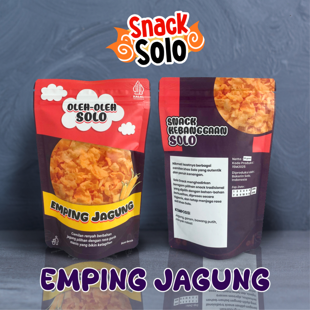 

Emping jagung 30 gram | Snack cemilan | Oleh-oleh solo | Snack Solo