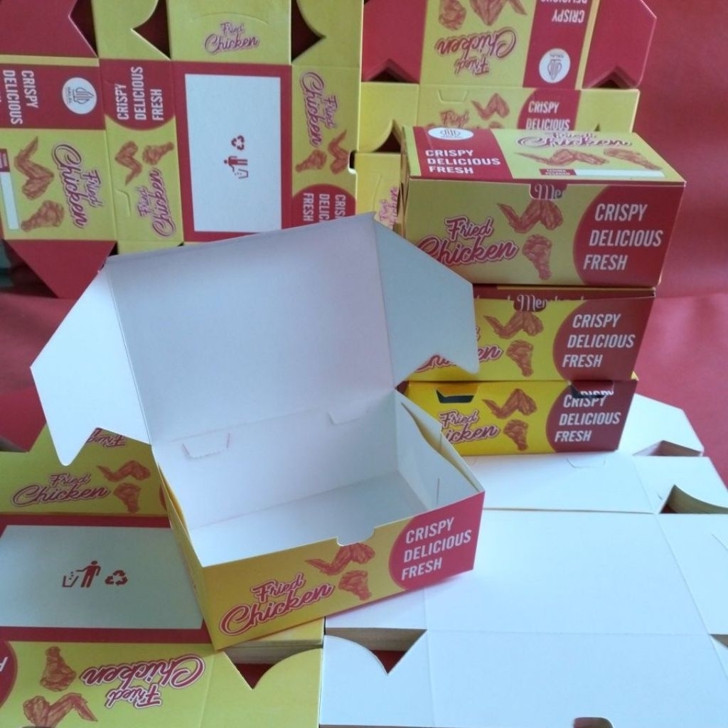 

Dus Fried Chicken 3 Warna Non LAMINASI / Dus Chicken / Dus Ayam Goreng / Dus Ayam & Nasi