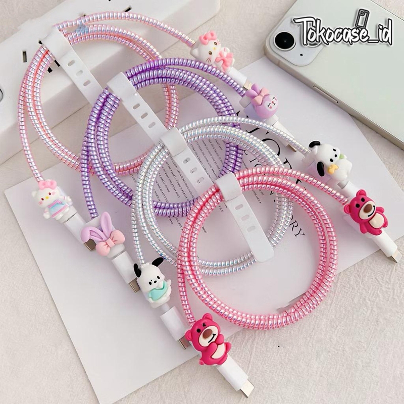 SM365 1 Set 4 item Pelindung Kabel Charger Kabel Data Kawat Kabel Data HP Compatible for All type Ha