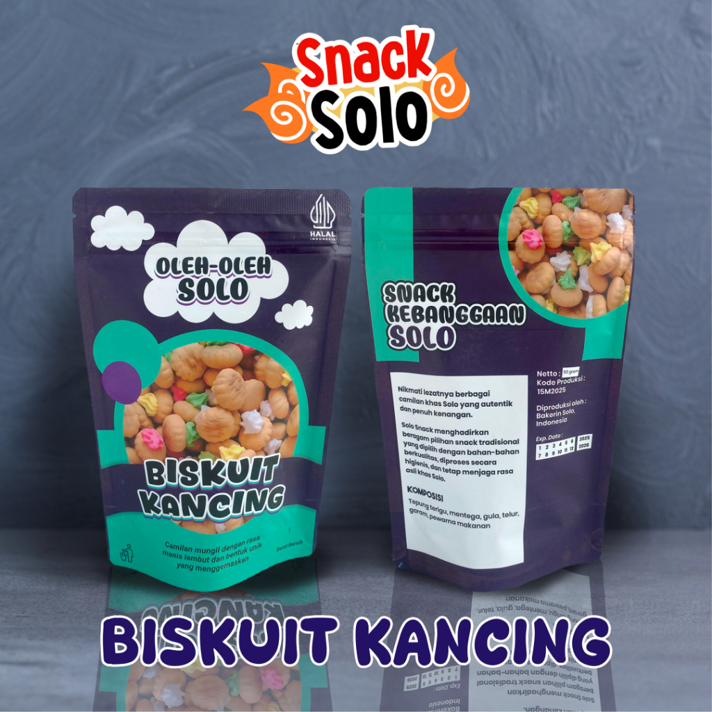 

Biskuit Kancing Cemilan Snack 50 gram | Oleh-oleh Solo | Solo Snack