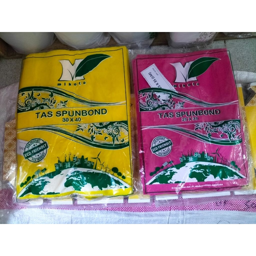 

Tas spunbond mikoto 1 pak isi 12 pcs ukuran 30x40 & 25x35