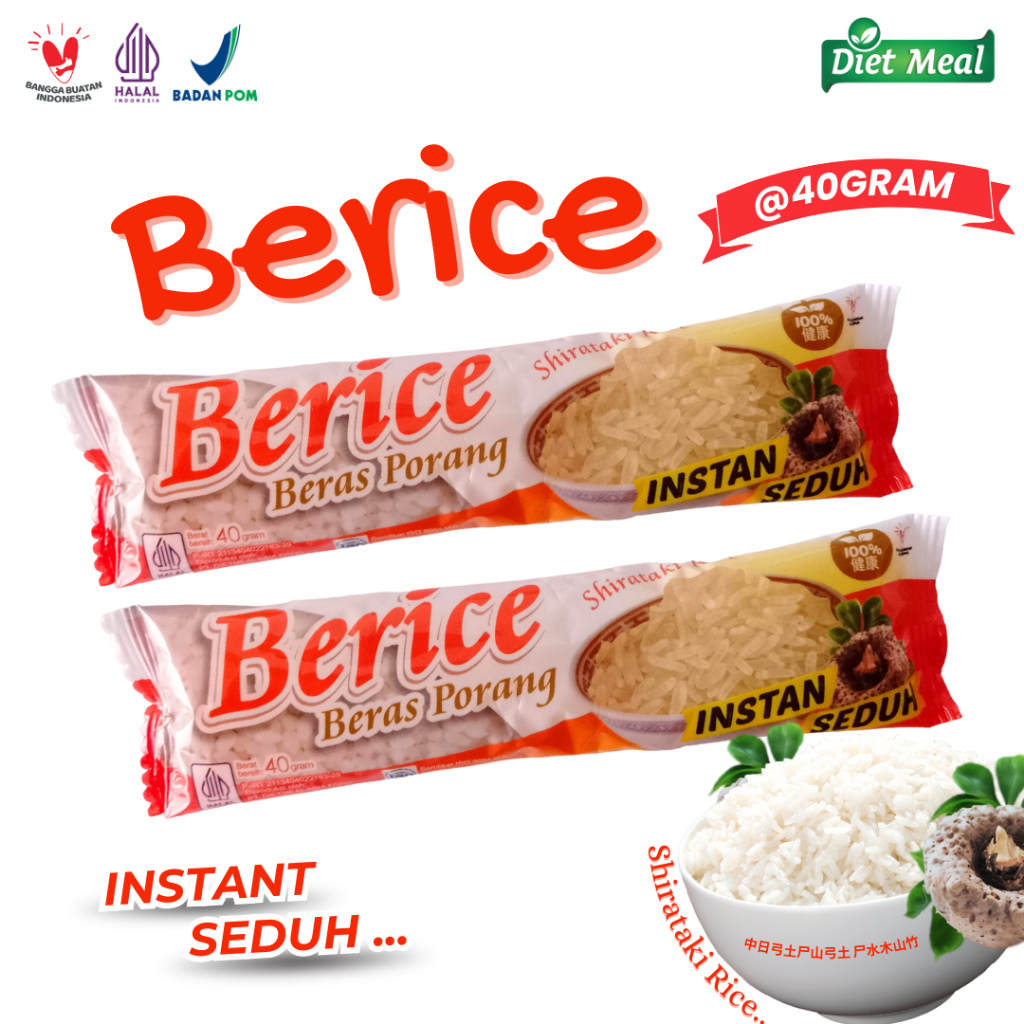 

Beras Porang Shirataki BERICE 40GRAM Instant Seduh