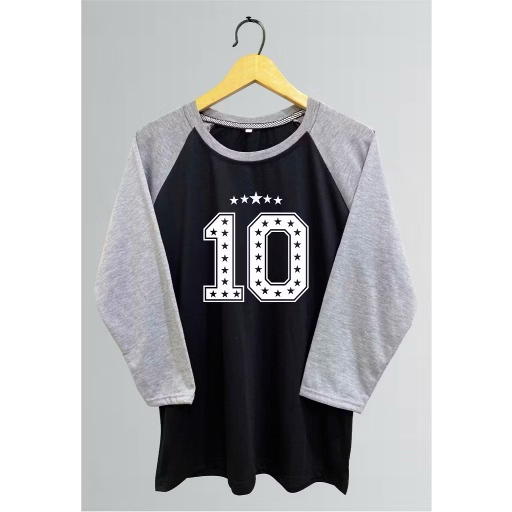 Kaos Raglan Polos Wanita Lengan Panjang Kombinasi Warna