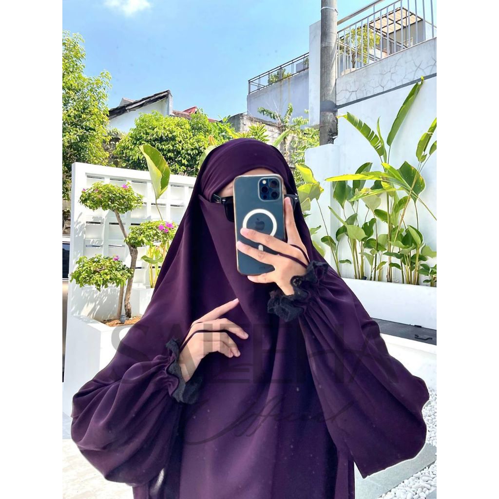 Abaya Jenaya Set burgundy by Saleeha