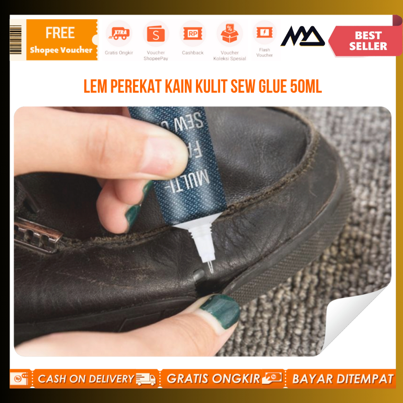 

Lem sepatu / Jue-Fish Cairan Liquid Lem Perekat Kain Kulit Sew Glue 50ml/Lem perekat kain dan kulit
