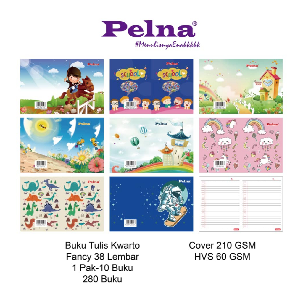 

HJK Buku Tulis X-Book Kwarto 38 Lembar (10pcs) Desain Menarik