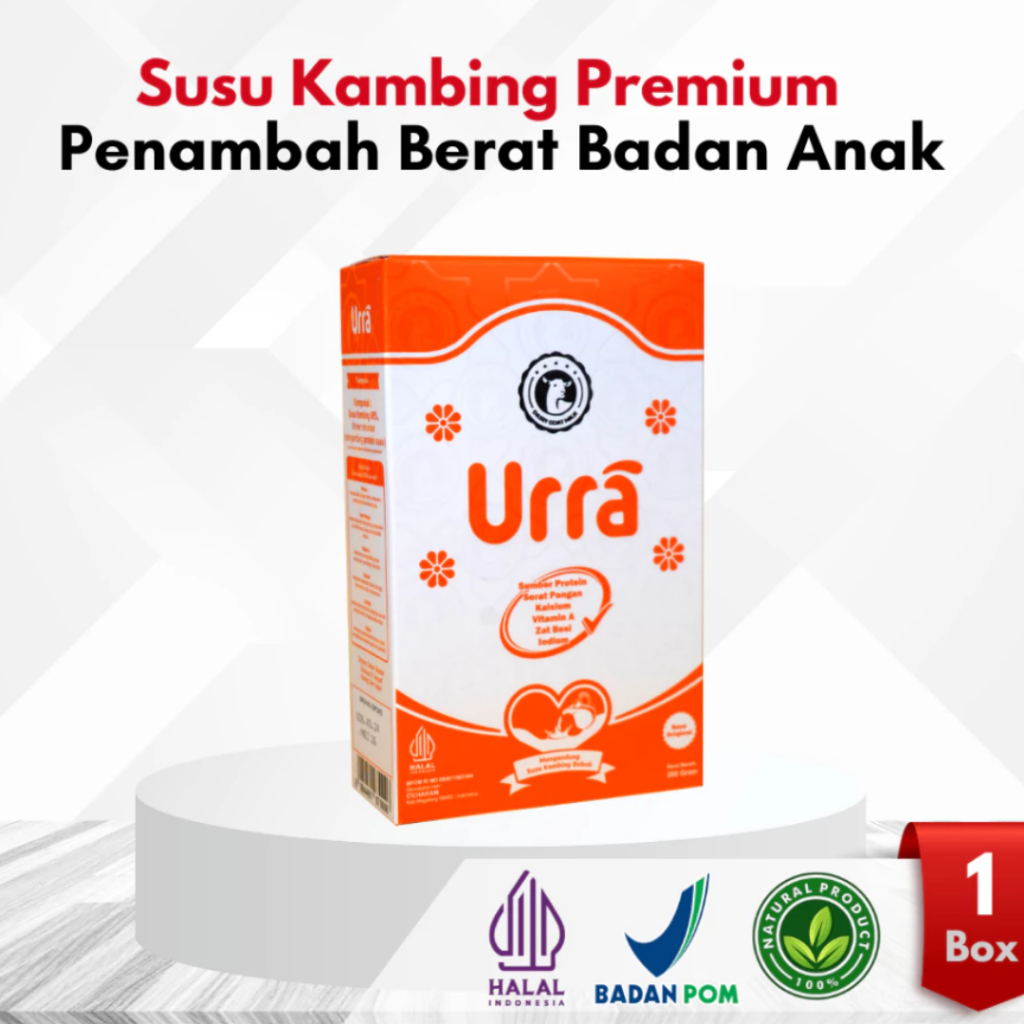 

1 Box URRA Susu Kambing Etawa Saneen 200gr | Peningkat Nafsu Makan Anak & Dewasa | BPOM Halal MUI