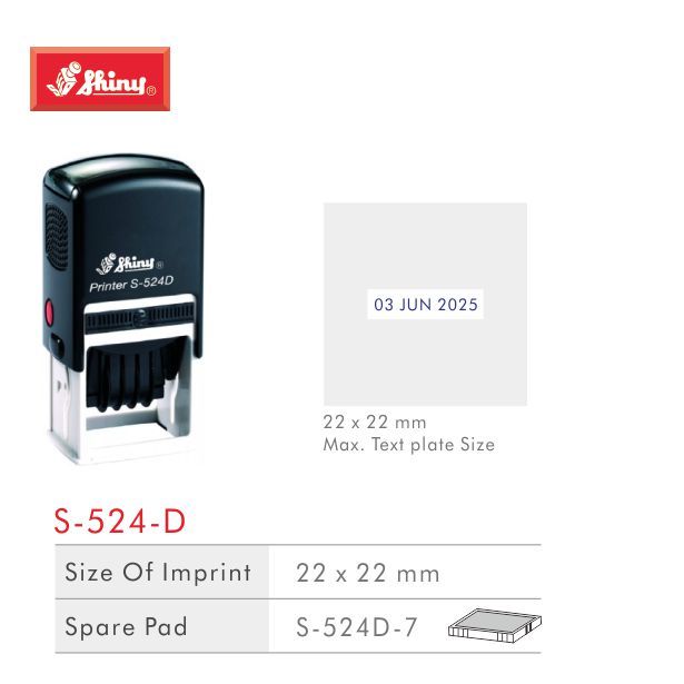 

Stempel Shiny S-524-D Custom Huruf/otomatis self ink