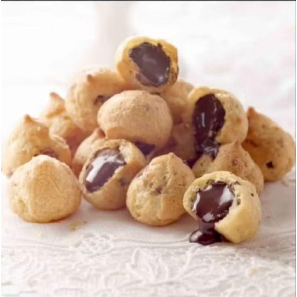 Nyimas_Pawom Soes Coklat Kering Sarikaya 500G Camilan Keluarga Isi Coklat Enak, Gurih & Awet