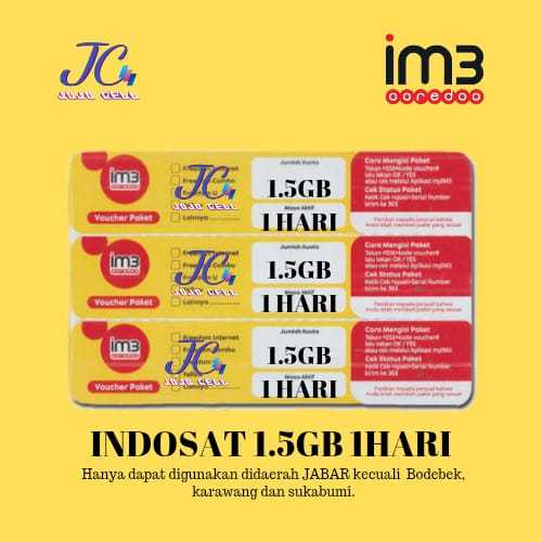 VOUCHER INDOSAT 1.5GB 1HARI JABAR