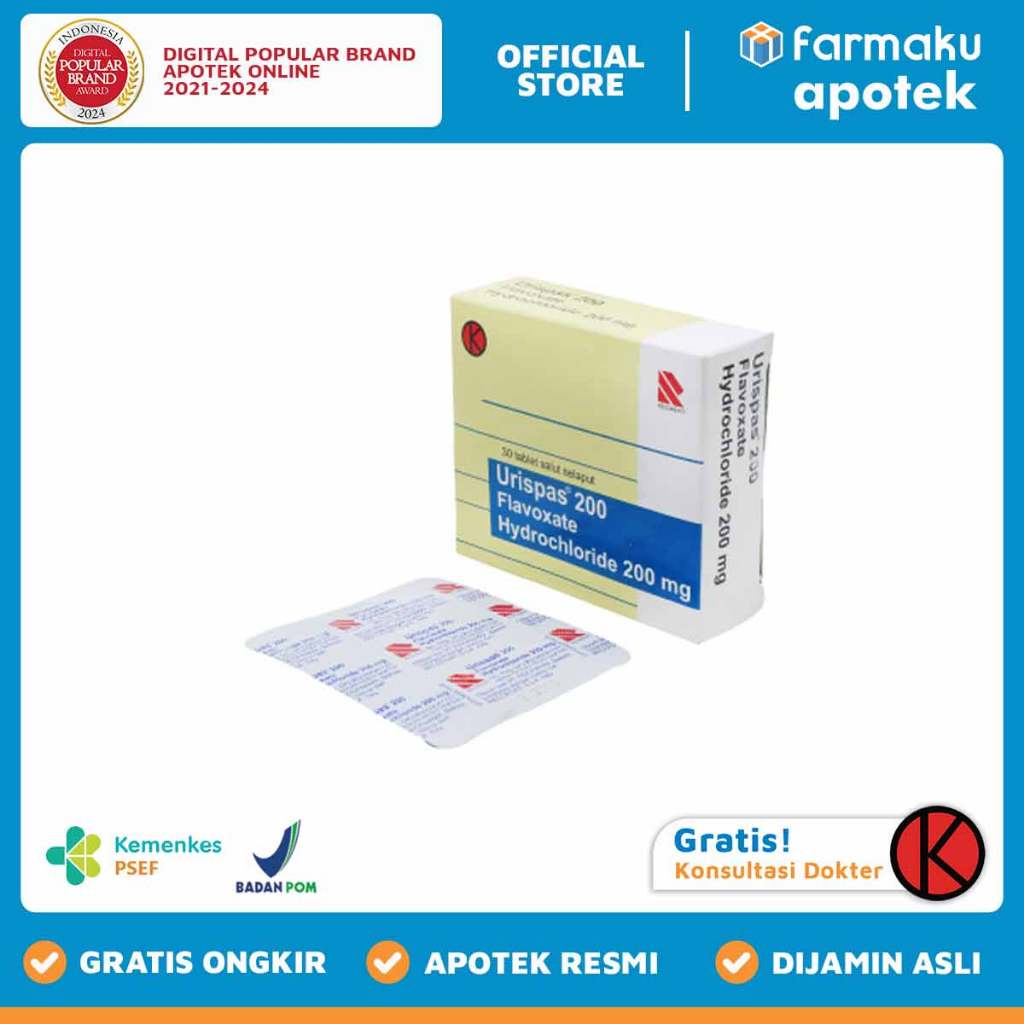 Urispas 200 mgBlister 10 tablet salut selaput - HBK