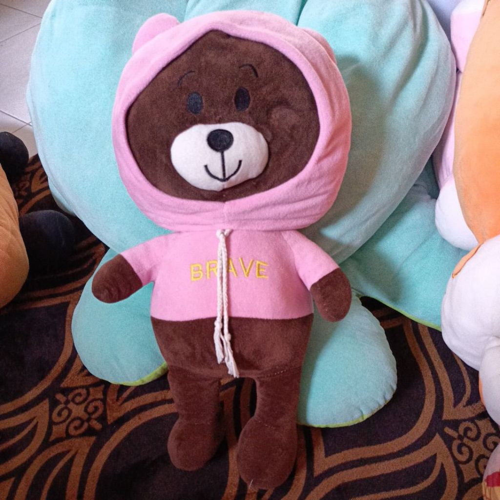 Boneka Brown Kostum Hodie Pink