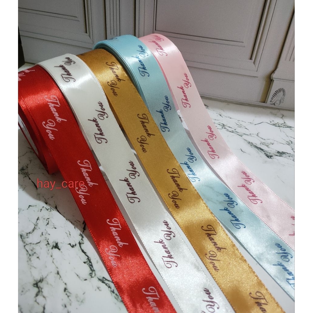 

(Permeter) Pita Thankyou 1 inch (2,5cm) Pita Satin Thankyou Pita Hampers Parcel Pita Terimakasih