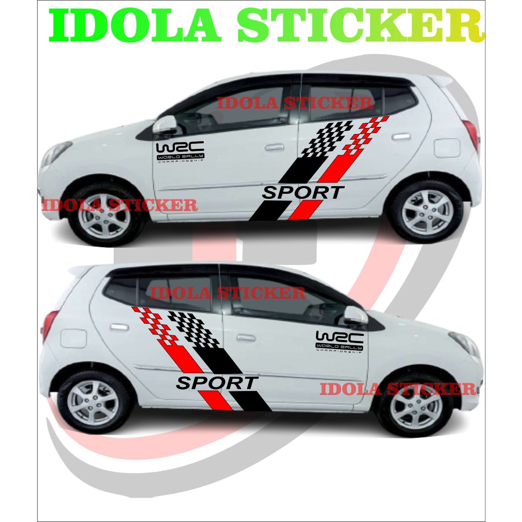 2pcs kanan kiri NEW Sticker stiker mobil ayla striping sticker mobil daihatsu ayla custom text