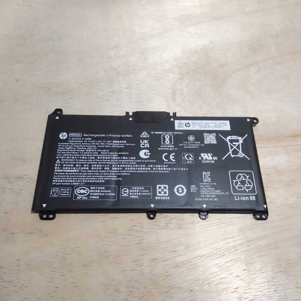 baterai batre laptop hp 14s-dq 14s-fq 14s-dq HW03XL bekas original copotan unit
