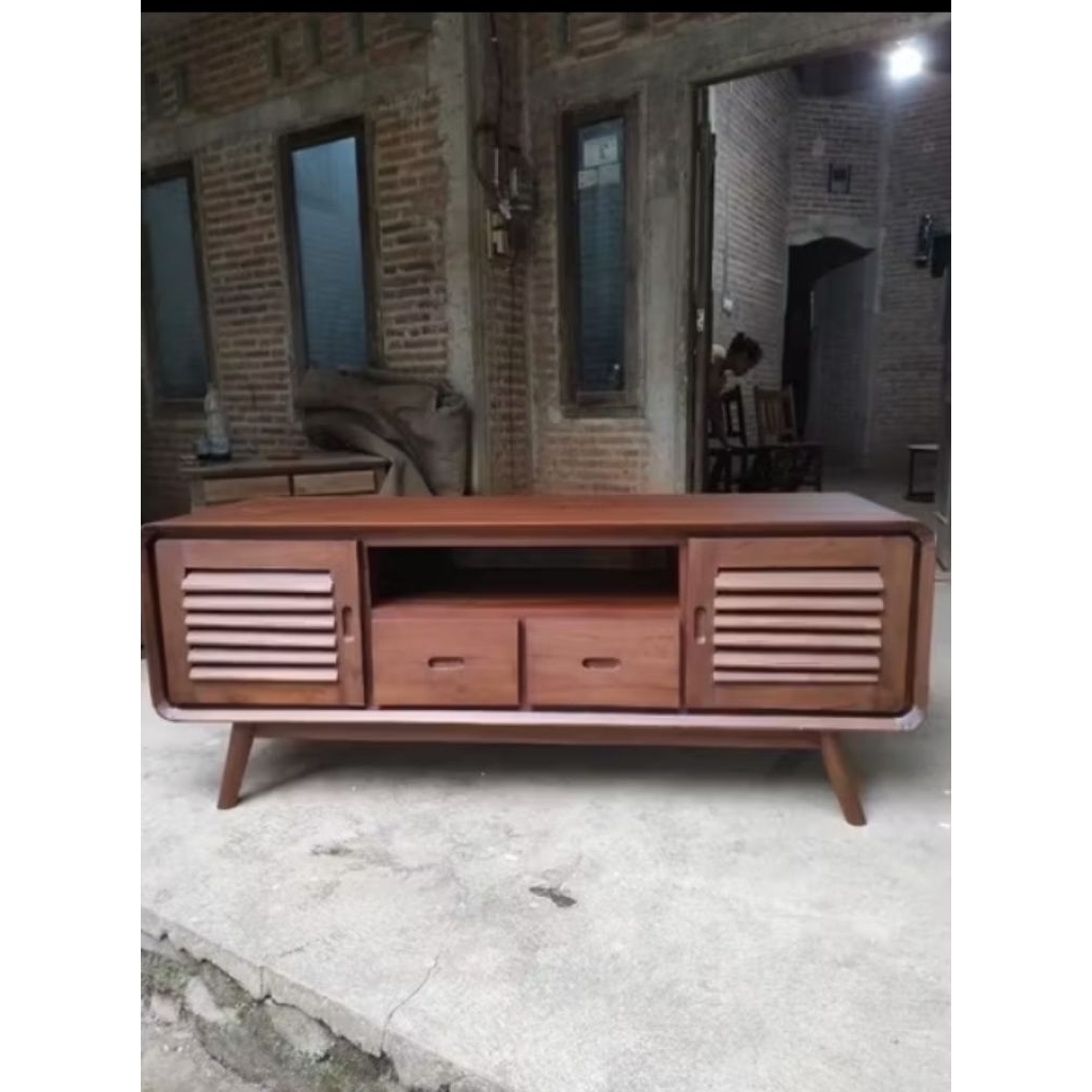 Meja TV Minimalis Kayu Jati Bufet TV Kayu Jati Kabinet TV Kayu Jati