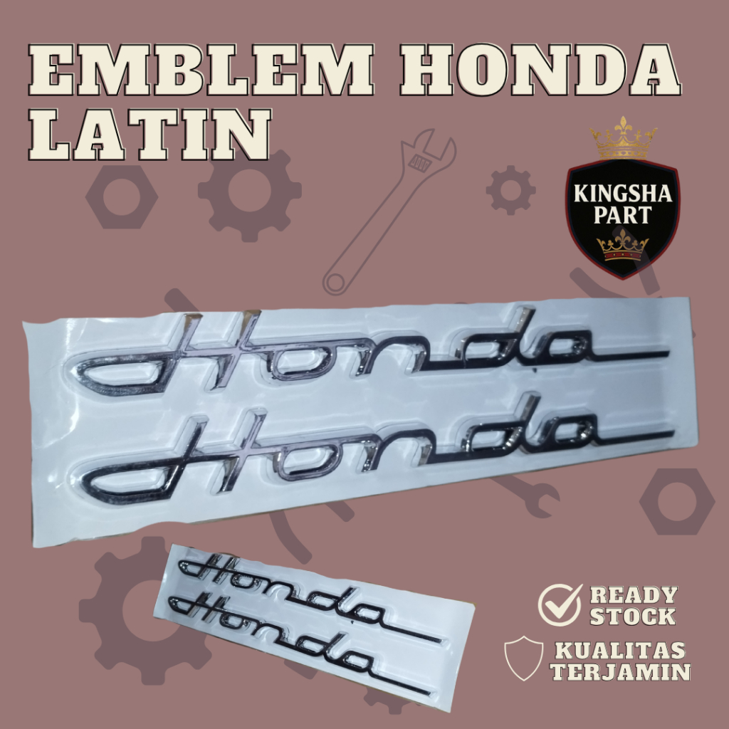 Emblem Tulisan Honda Latin Emblem Timbul 3D Honda Latin Stiker Honda Latin Sticker Logo Honda Latin