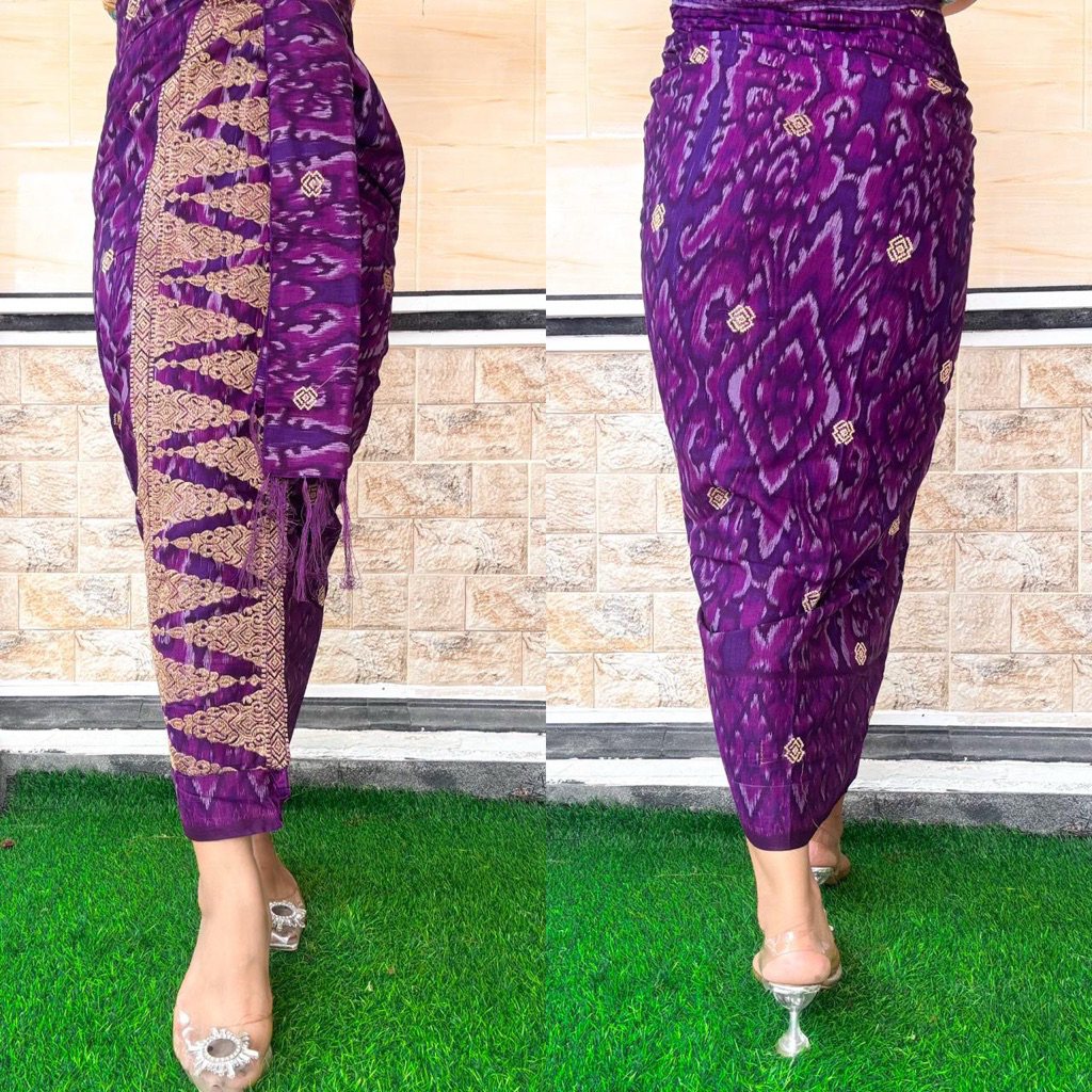 kamen katun motif endek patra tumpal bordir set selendang