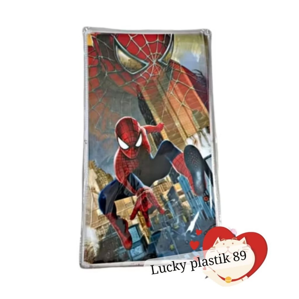 Plastik Ultah Motif Spiderman /Plastik Snack Ulang Tahun 22x40cm Isi 10 Lembar