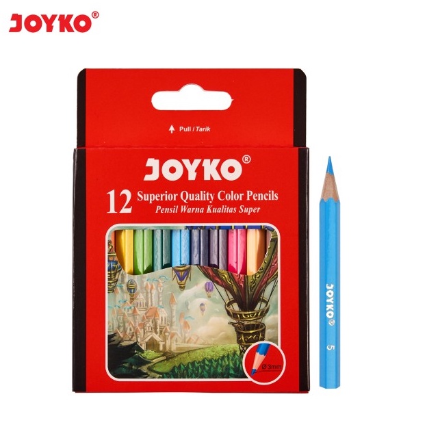 

KODE H75L Pensil Warna Joyko 12w Pendek CP12