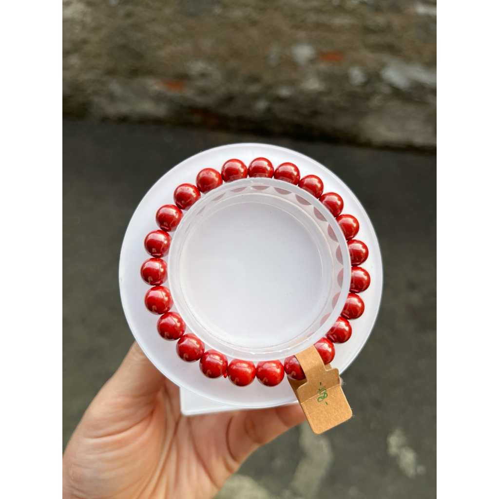 gelang batu natural cinabar 8mm