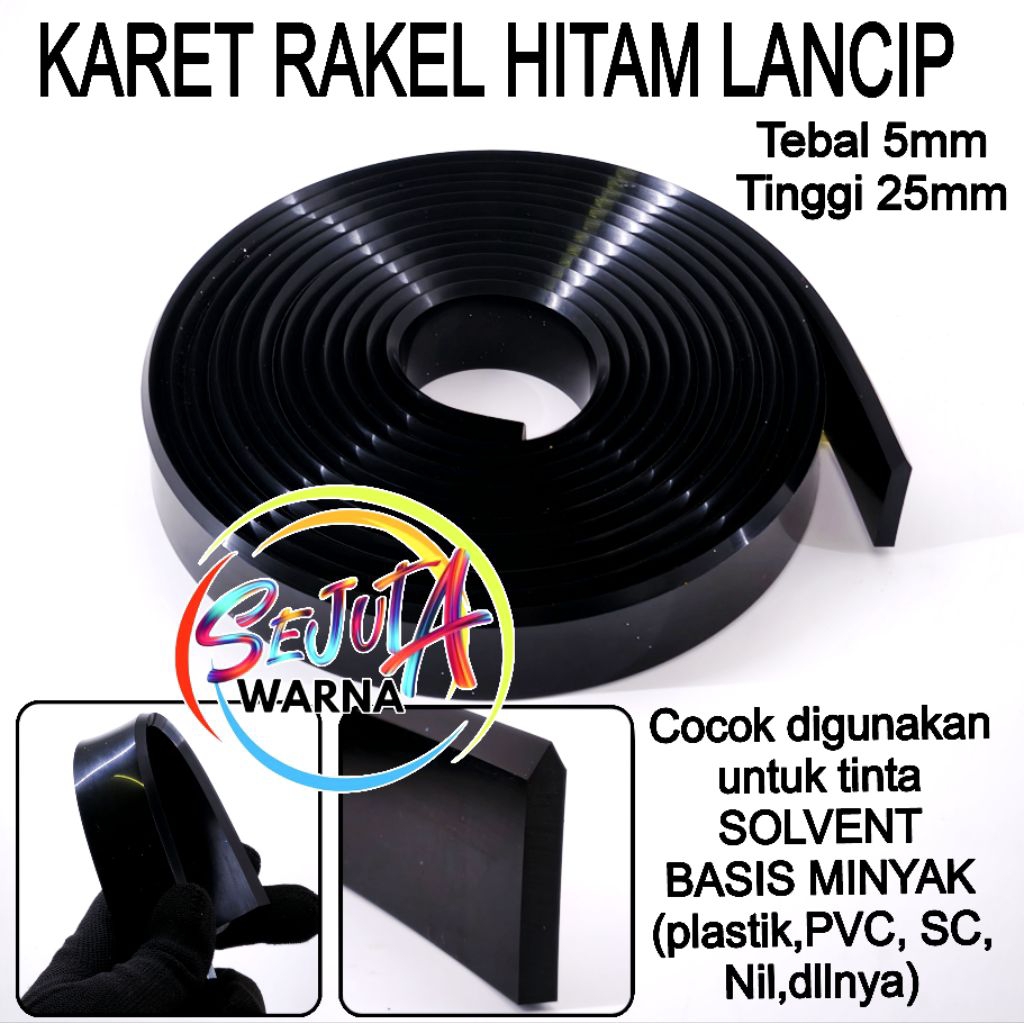 

KARET RAKEL SABLON HITAM LANCIP KECIL 5MM 1ROLL