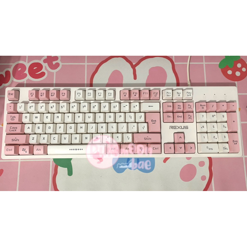 rexus rx k9e keyboard rgb pink white second