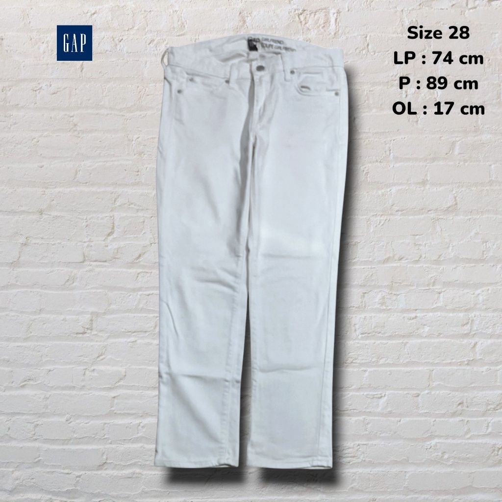 Size 28 Celana Panjang Longpants Jeans Gap Putih Regular fit Original Second Preloved #CJ905