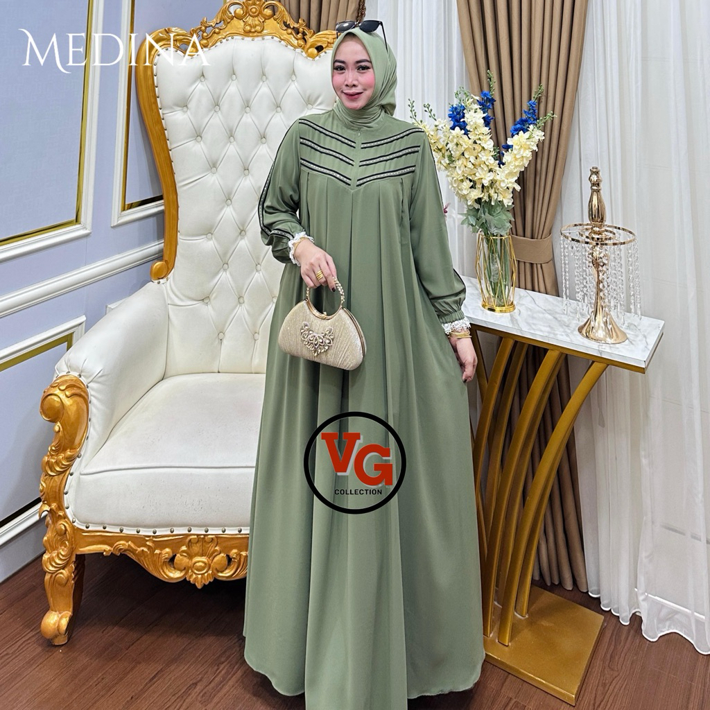 Virgo - Medina Gamis Bahan Marbela Anti UV Gamis Mewah 2025