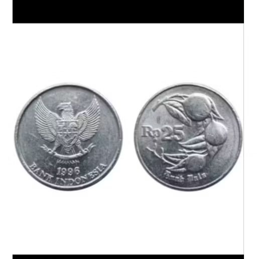 uang mahar koin kuno 25 rupiah buah pala