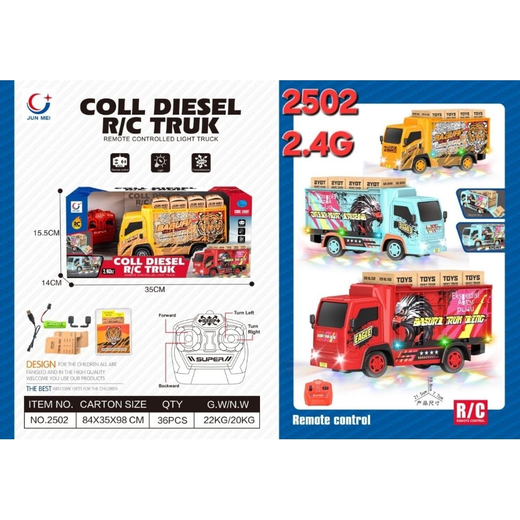 TRUCK REMOTE OLENG LAMPU MAINAN ANAK TRUCK REMOTE CONTROL