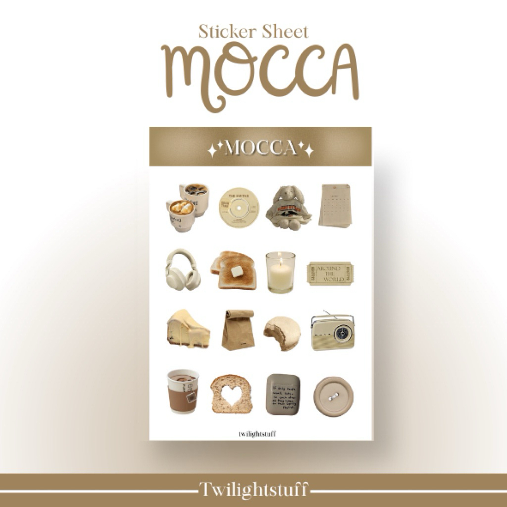 

sticker pack/ sticker sheet/ sticker mocca aesthetic, sticker aesthetic, sticker korean style, sticker dekorasi