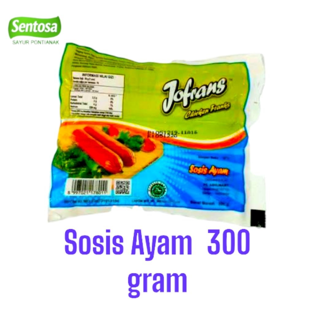 

Sosis Ayam Jofrans 300 gram Sentosa Sayur Pontianak
