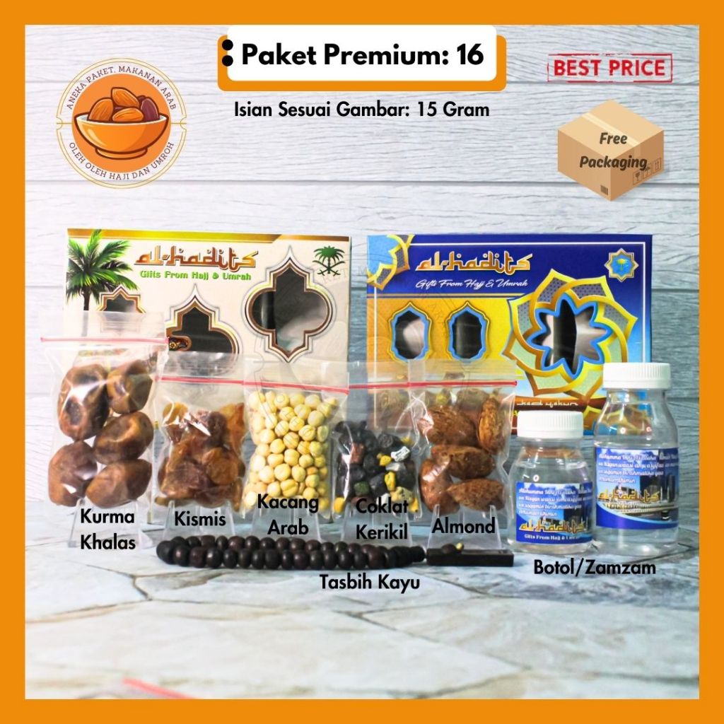 

Paket Murah Oleh Oleh Haji dan Umroh Premium Lengkap 15gr + Tasbih + Almond + Aneka Kacang Arab + Aneka Khas Coklat Arab
