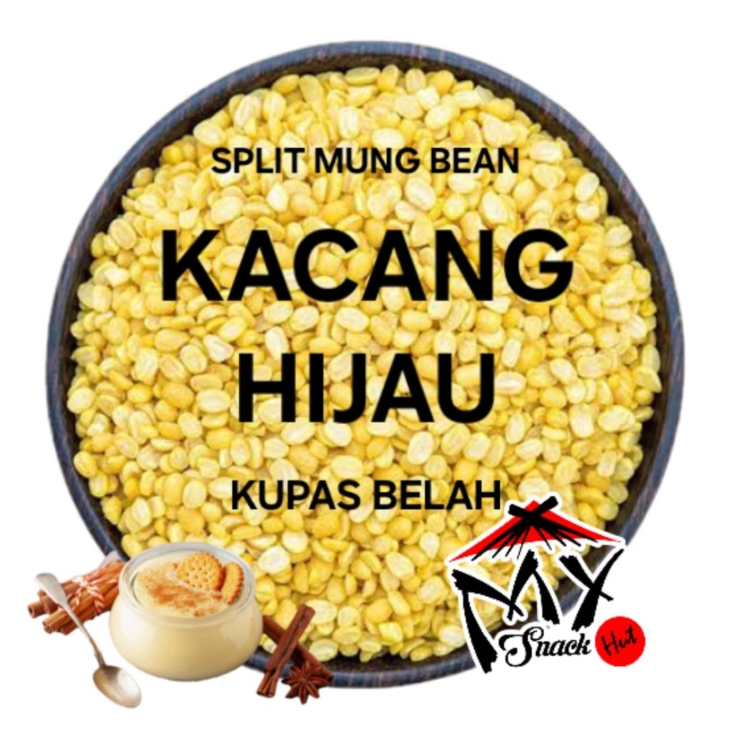 

KACANG HIJAU KUPAS 1KG HULLED SPLIT SPLITS MUNG IJO BEAN BEANS ISIAN PIA ONDE ONDE KUE TOK MPASI