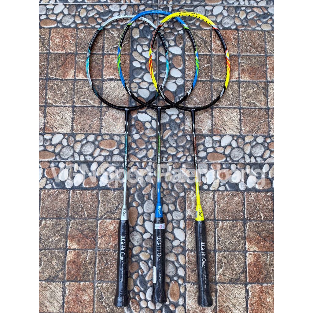 Raket Badminton HIQUA HI-QUA HURRICANE 100% Original (SILVER/BLUE/YELLOW), Free Cover Single Zipper 