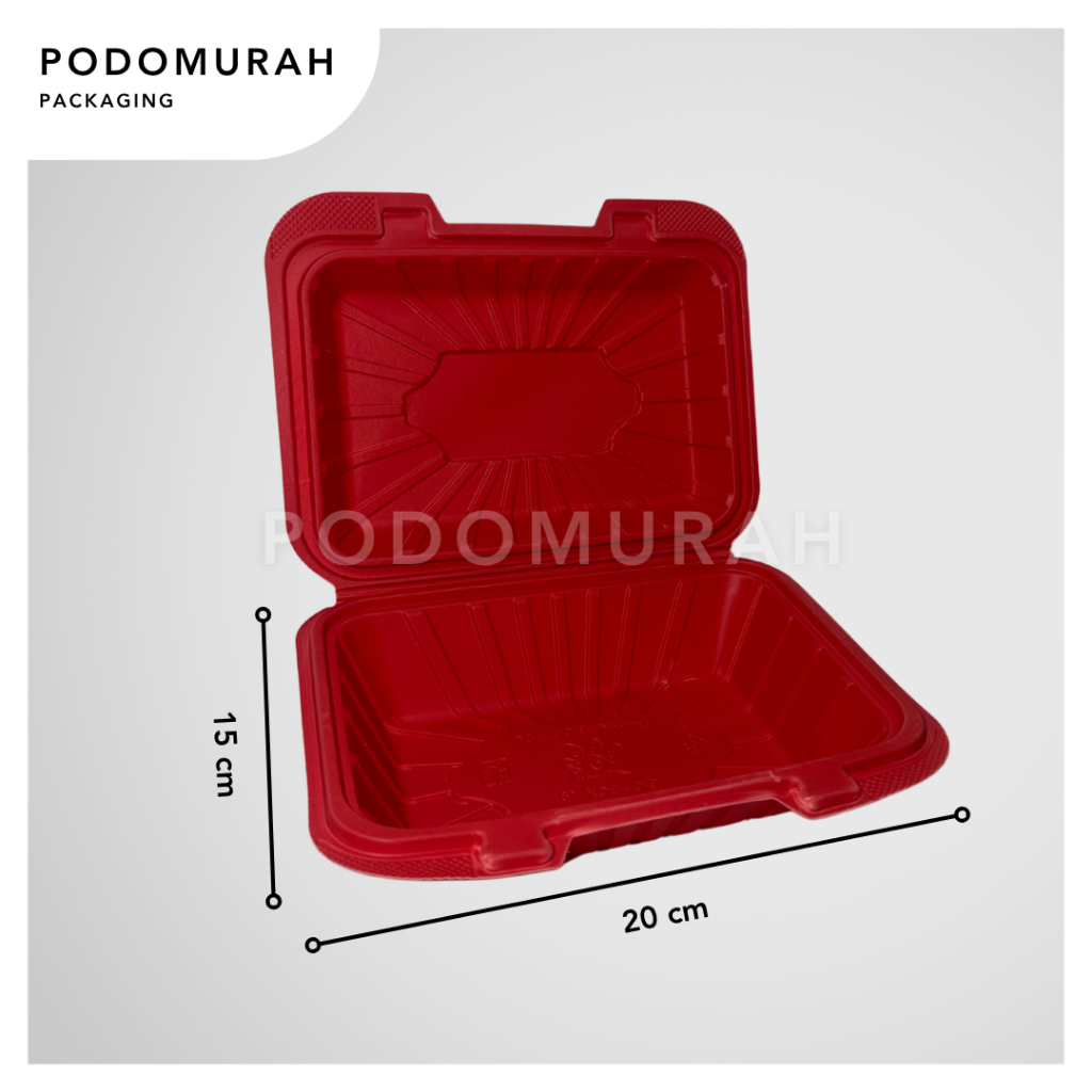 Box Merak Tanpa Sekat merk Merak/ Wadah Makanan Kertas Meal Box Merah Kuning