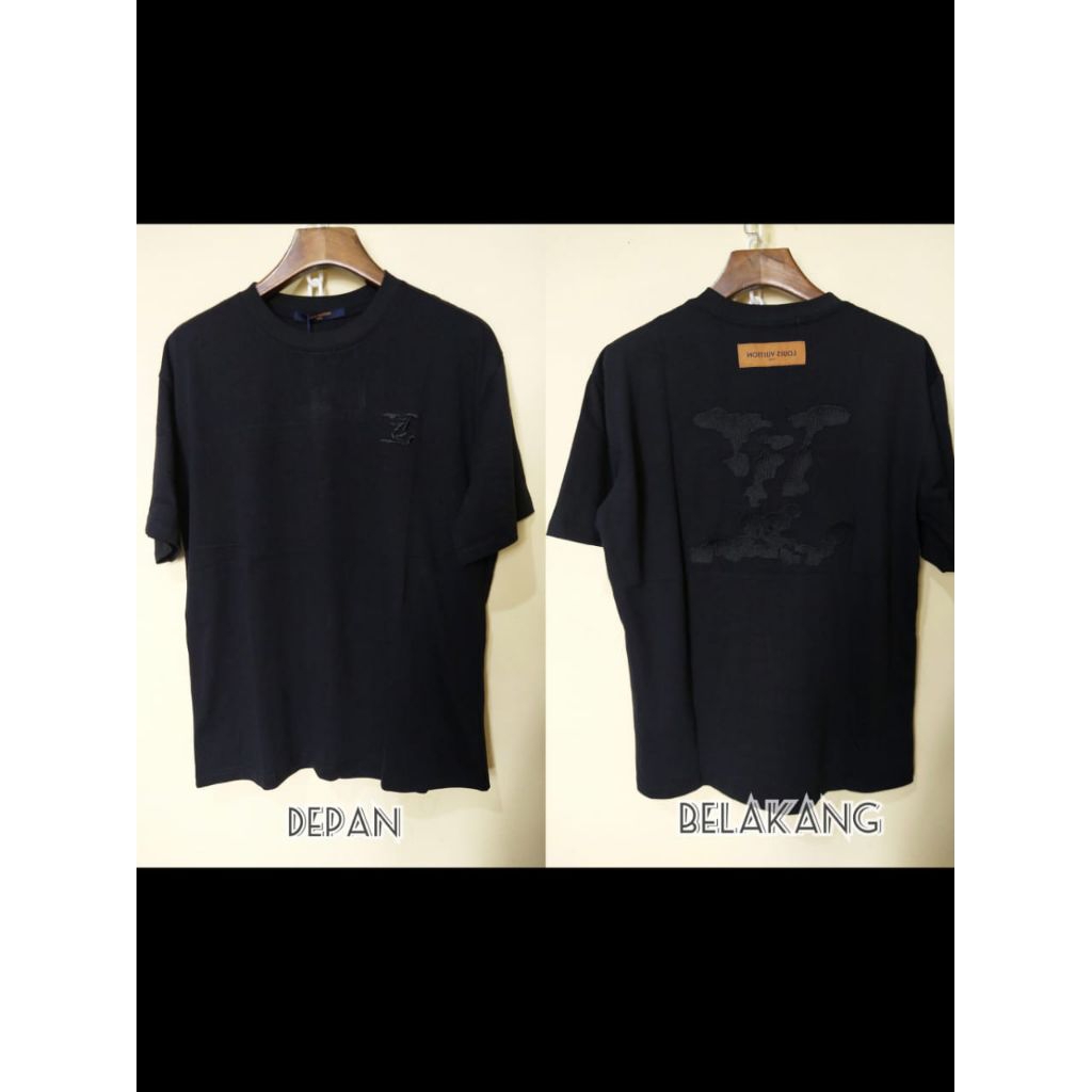 kaos oblong pria keren logo bordir vltI02 keren import tag Made in japan