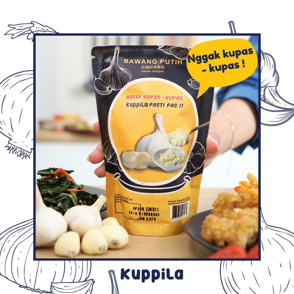 

Kuppila - bawang putih cincang dalam minyak pouch 200gr