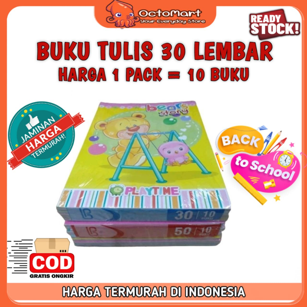 

(1 PACK = 10 BUKU) Buku Tulis Murah Isi 30 Lembar BEST SELLER!!!!